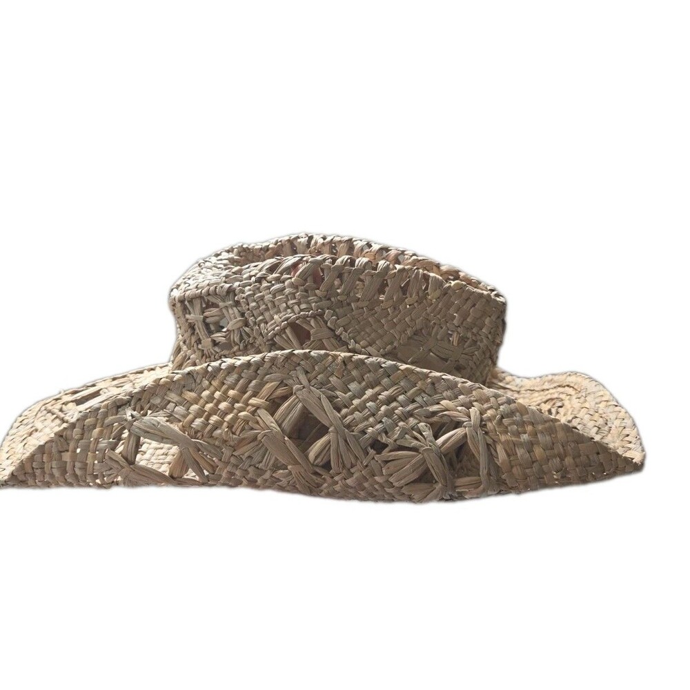 NWT Wyeth Natural Woven Straw Cowboy Hat Open Weave Western Sun Hat One Size